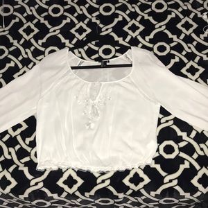 White, Forever 21 blouse!